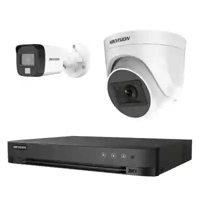 Kit 2 camere Hikvision analog interior si exterior  2MP