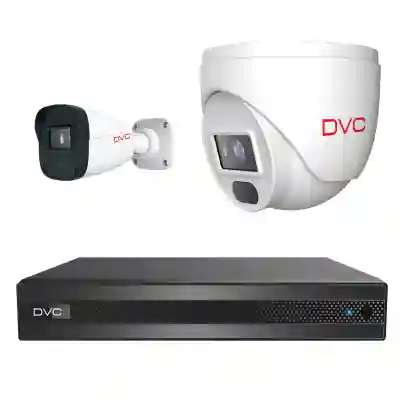 Kit supraveghere video 2 camere DVC IP interior si exterior 4MP
